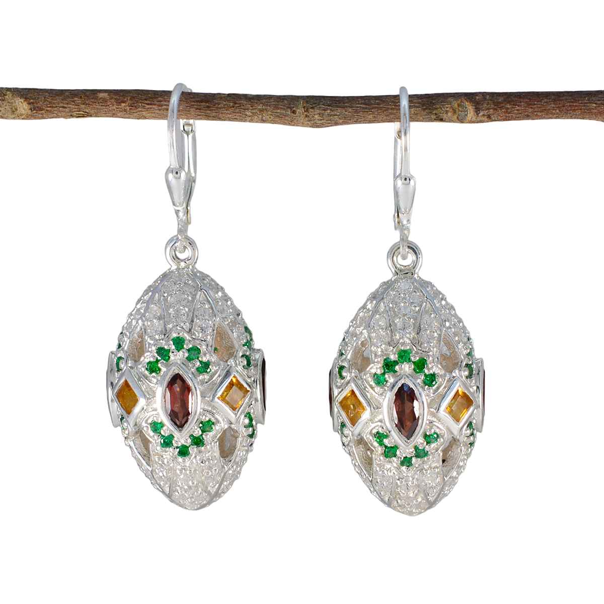 Multi Korean Yuna multiple Dangle multicolor 925 Sterling Silver Earring