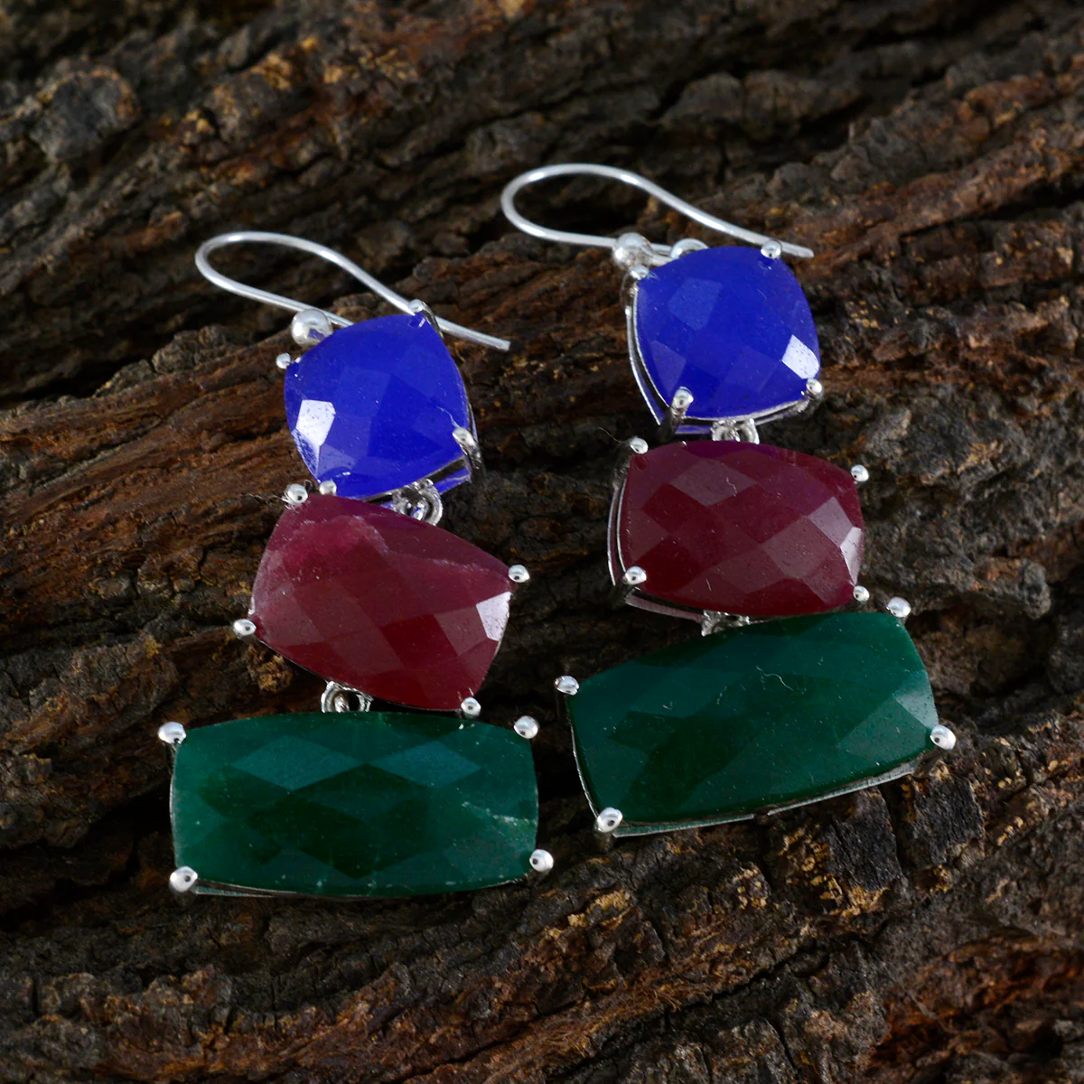 Multi Latin American Laura Trilogy Dangle multicolor 925 Silver Earring - Image 3