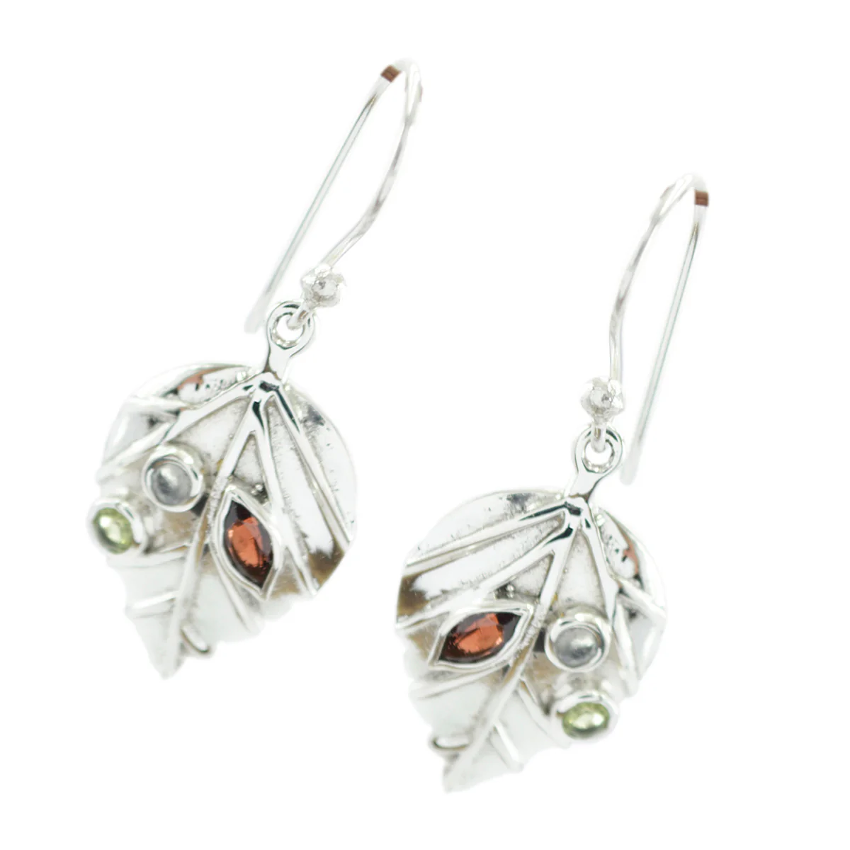 Multi Mexican Emilia multiple Dangle multicolor 925 Sterling Silver Earring - Image 2