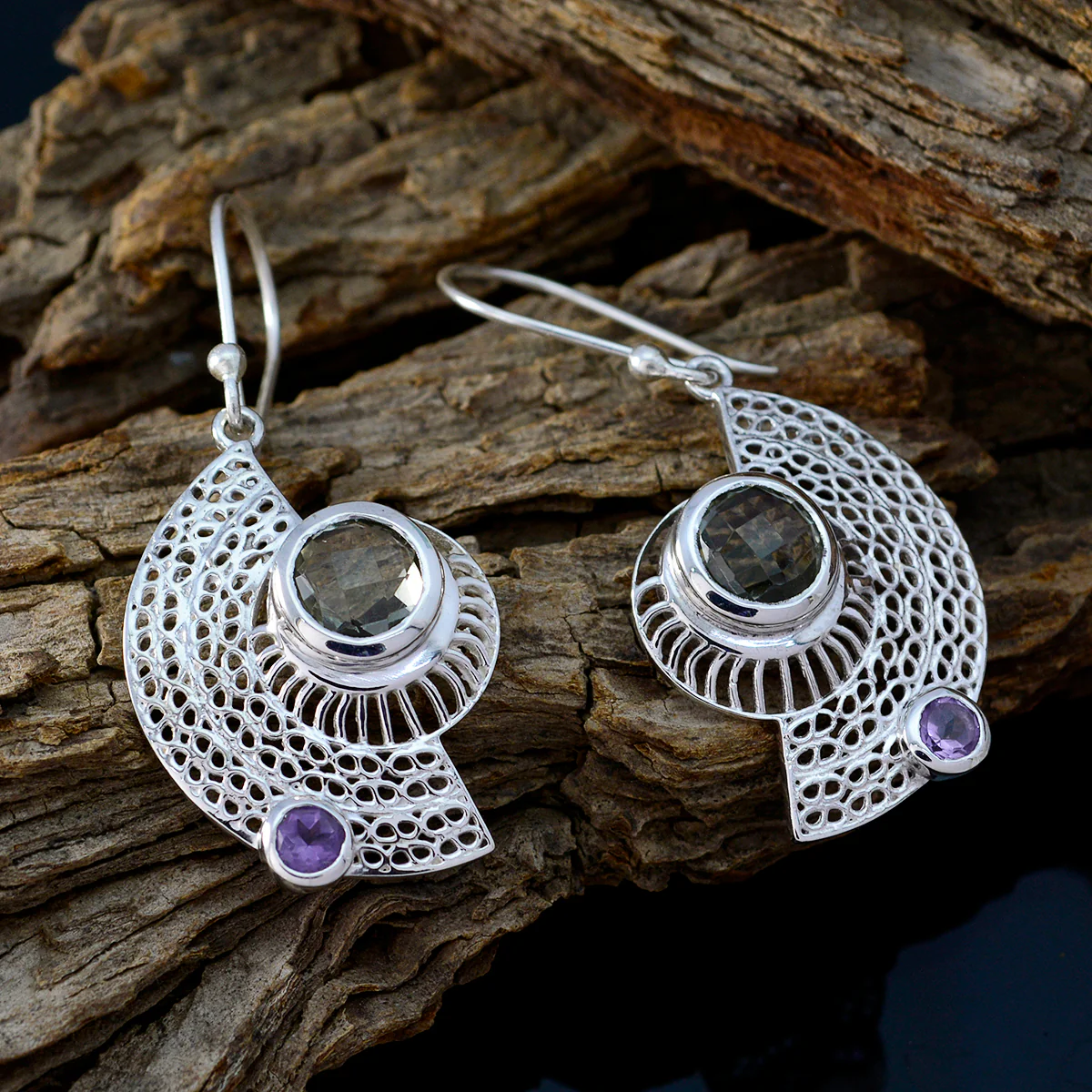 Multi Mexican Hanna multiple Dangle multicolor Silver Earring - Image 3
