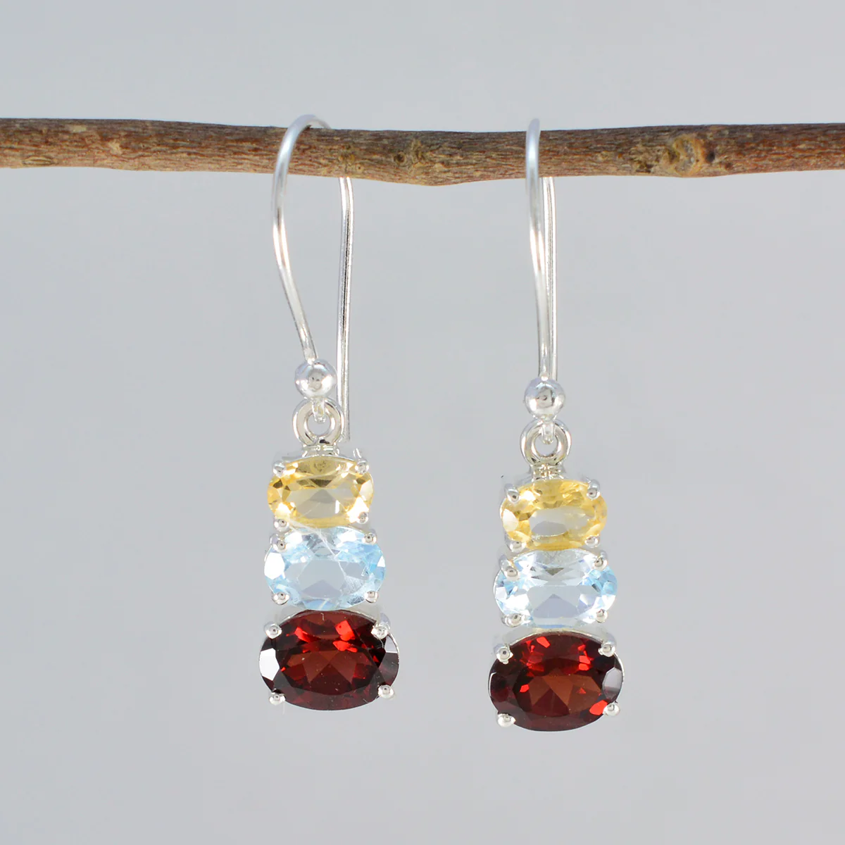 Multi Mexican Sophia multiple Dangle multicolor 925 Silver Earring - Image 2