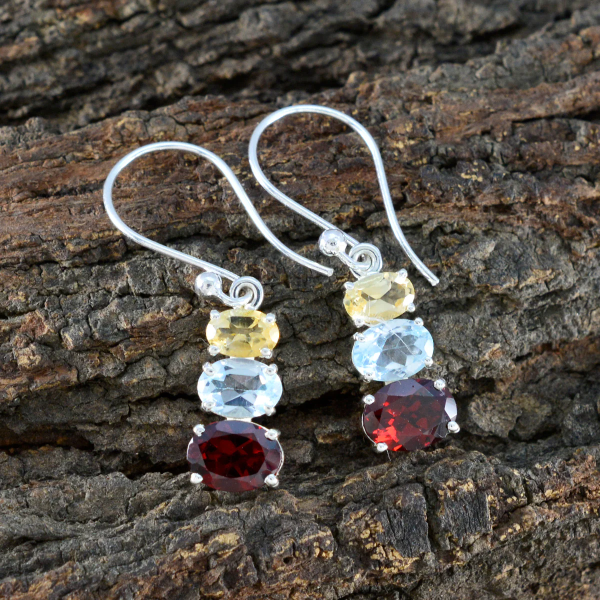 Multi Mexican Sophia multiple Dangle multicolor 925 Silver Earring - Image 3