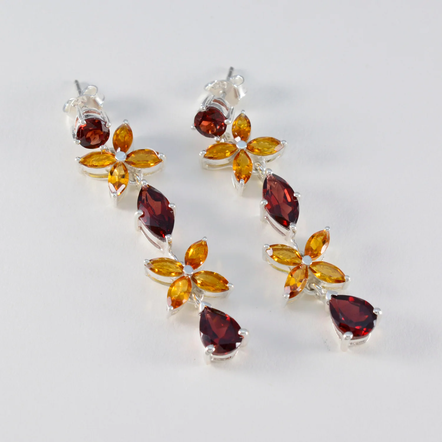 Multi Middle Eastern Camila multiple Stud multicolor Sterling Silver Earring - Image 2