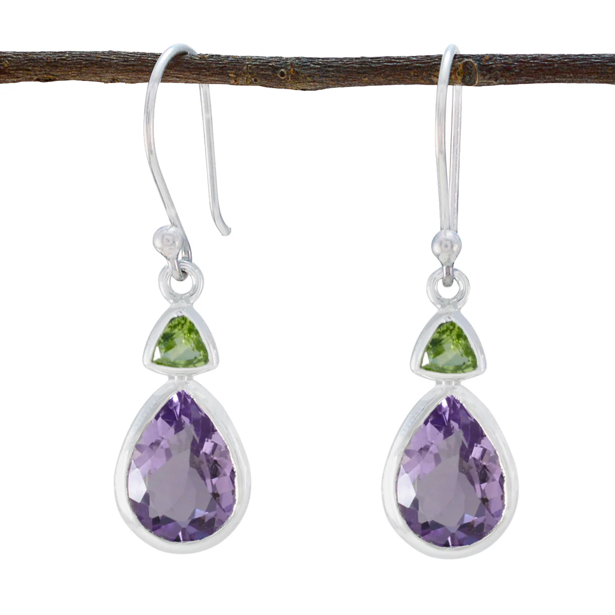Multi Middle Eastern Fernanda Toi et Moi Dangle multicolor 92.5 Silver Earring