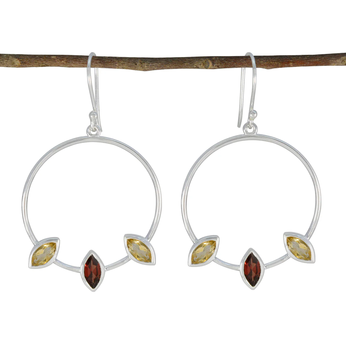 Multi Moroccan Pauline Trilogy Dangle multicolor 925 Silver Earring