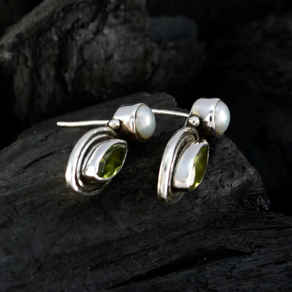 Multi Russian Hua multiple Stud multicolor Silver Earring - Image 2