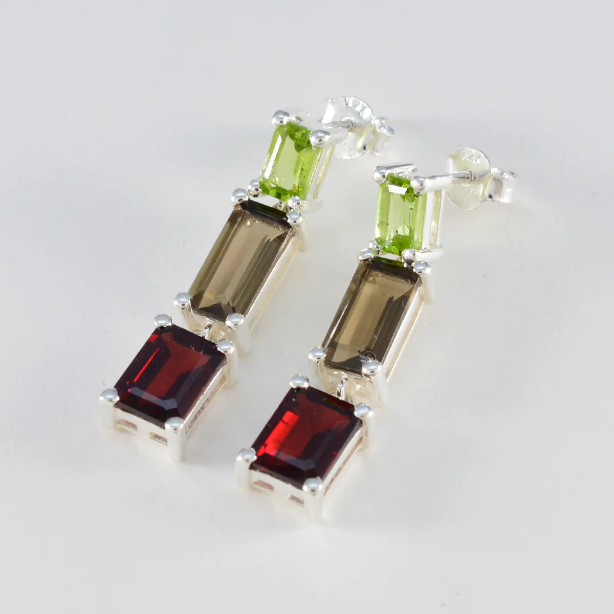 Multi Spanish Mila multiple Stud multicolor 925 Sterling Silver Earring - Image 2
