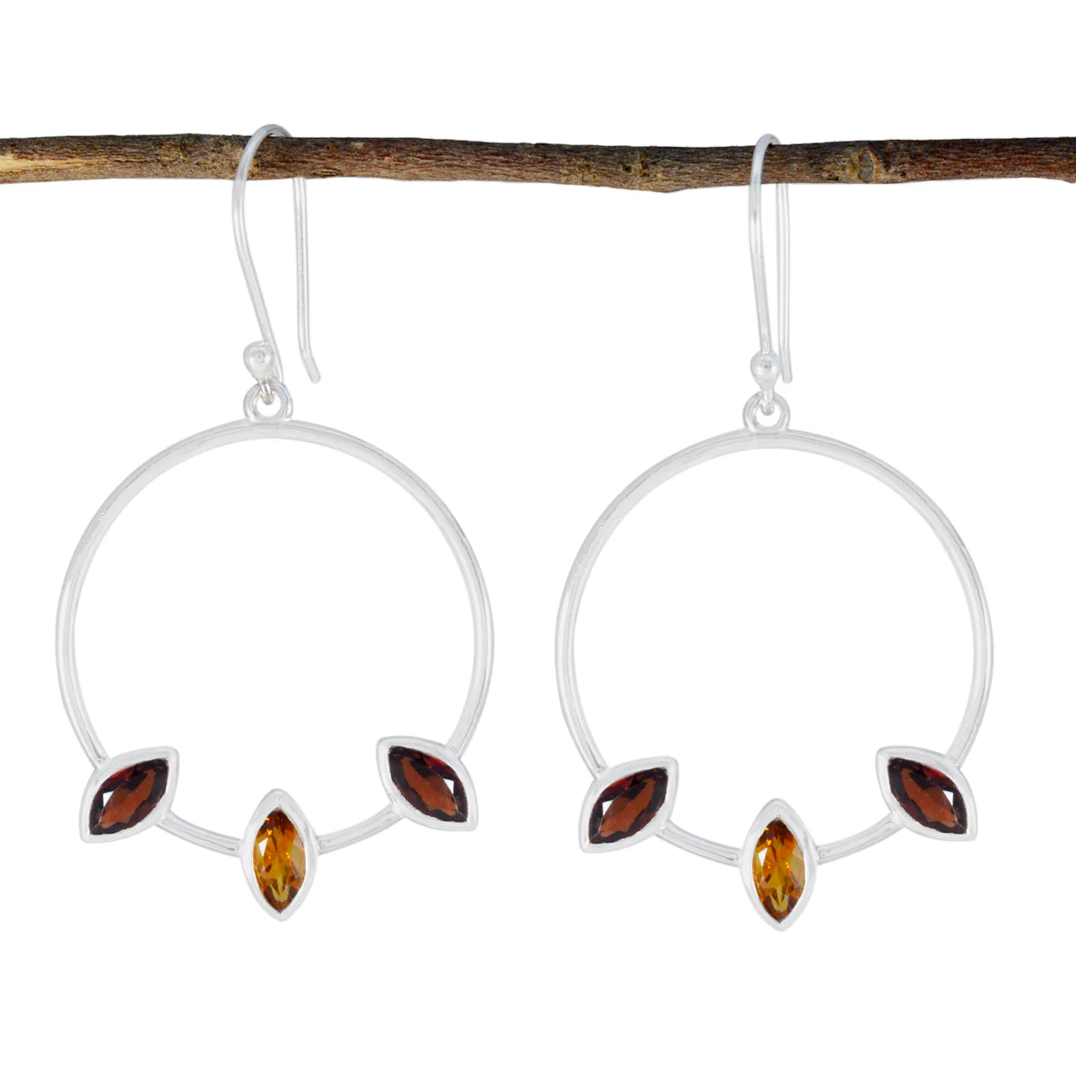 Multi Spanish Mila Trilogy Dangle multicolor Sterling Silver Earring