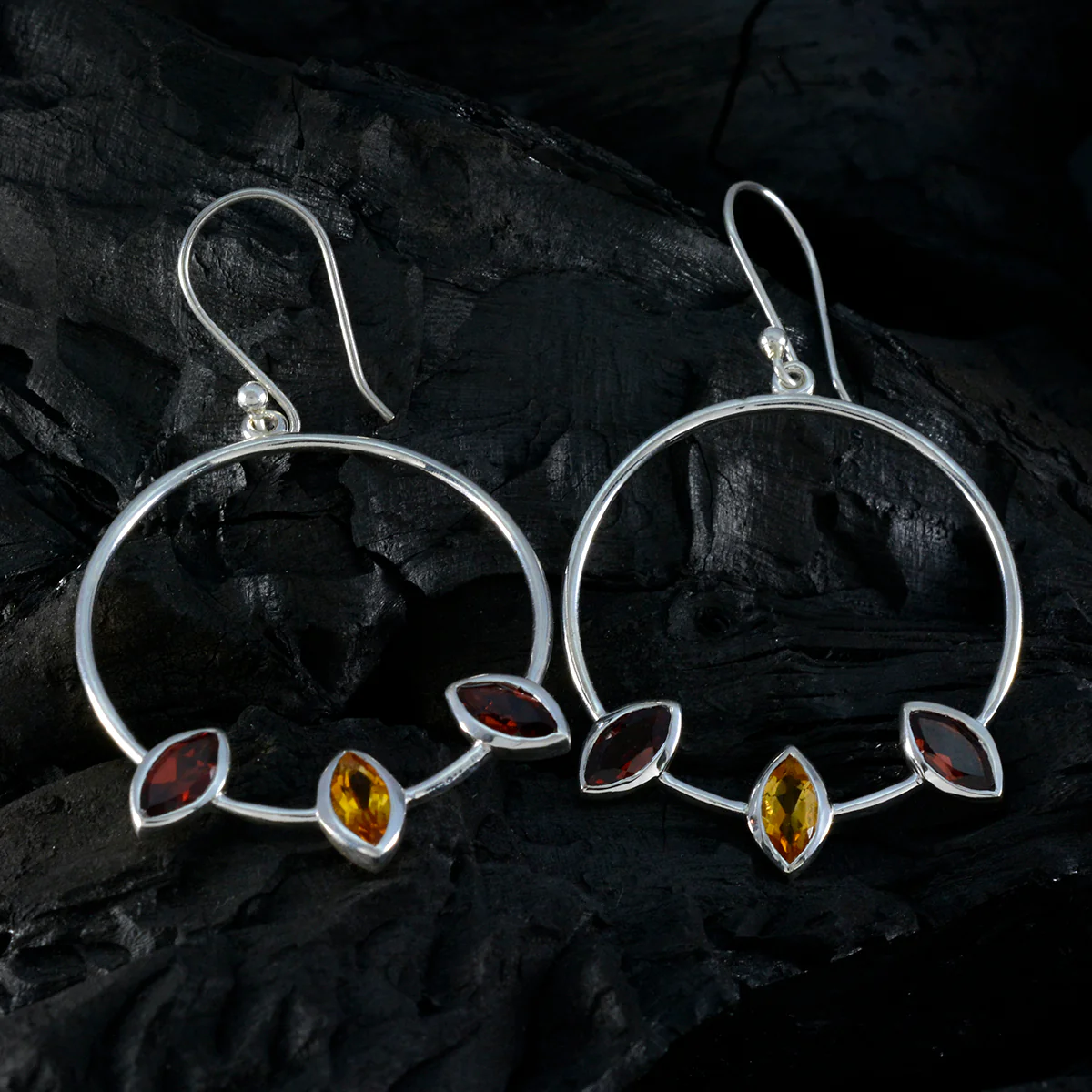 Multi Spanish Mila Trilogy Dangle multicolor Sterling Silver Earring - Image 2