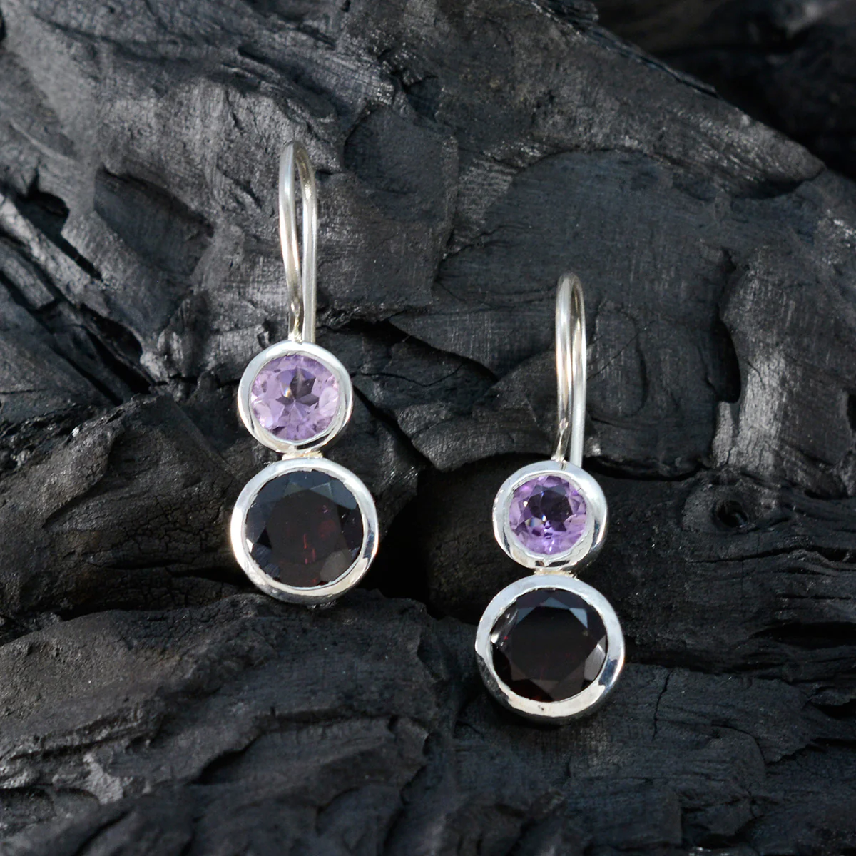Multi Spanish Rebeca Toi et Moi Dangle multicolor 925 Sterling Silver Earring - Image 2