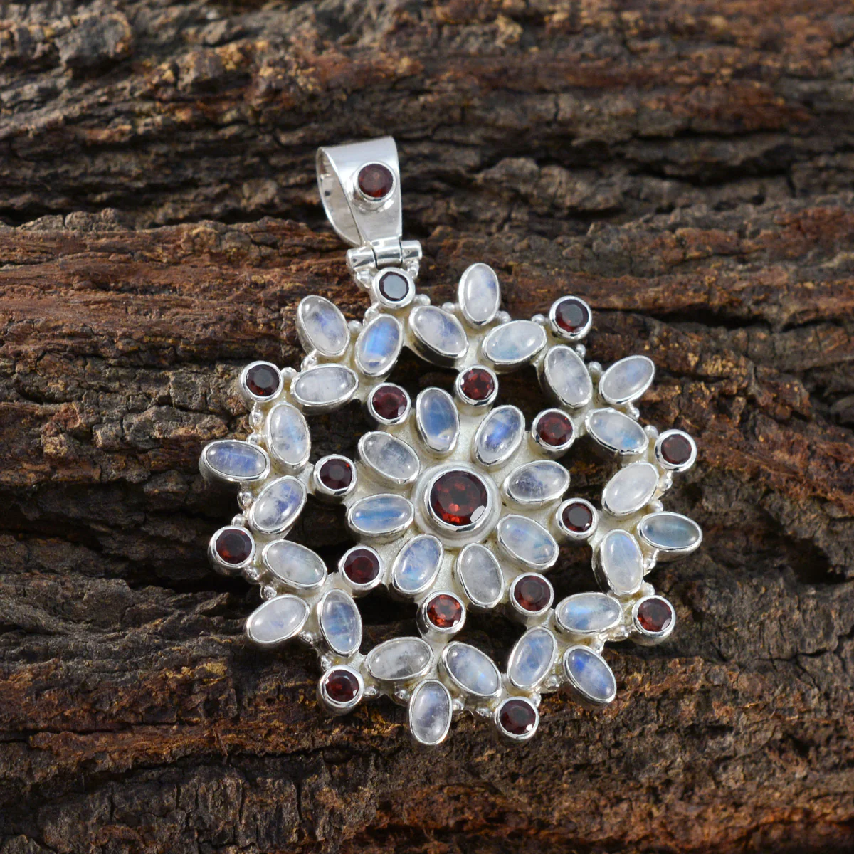 Multi Stone Chunky Turkish Silver multiple Zoe Artisan multicolor Pendant Jewelry - Image 3