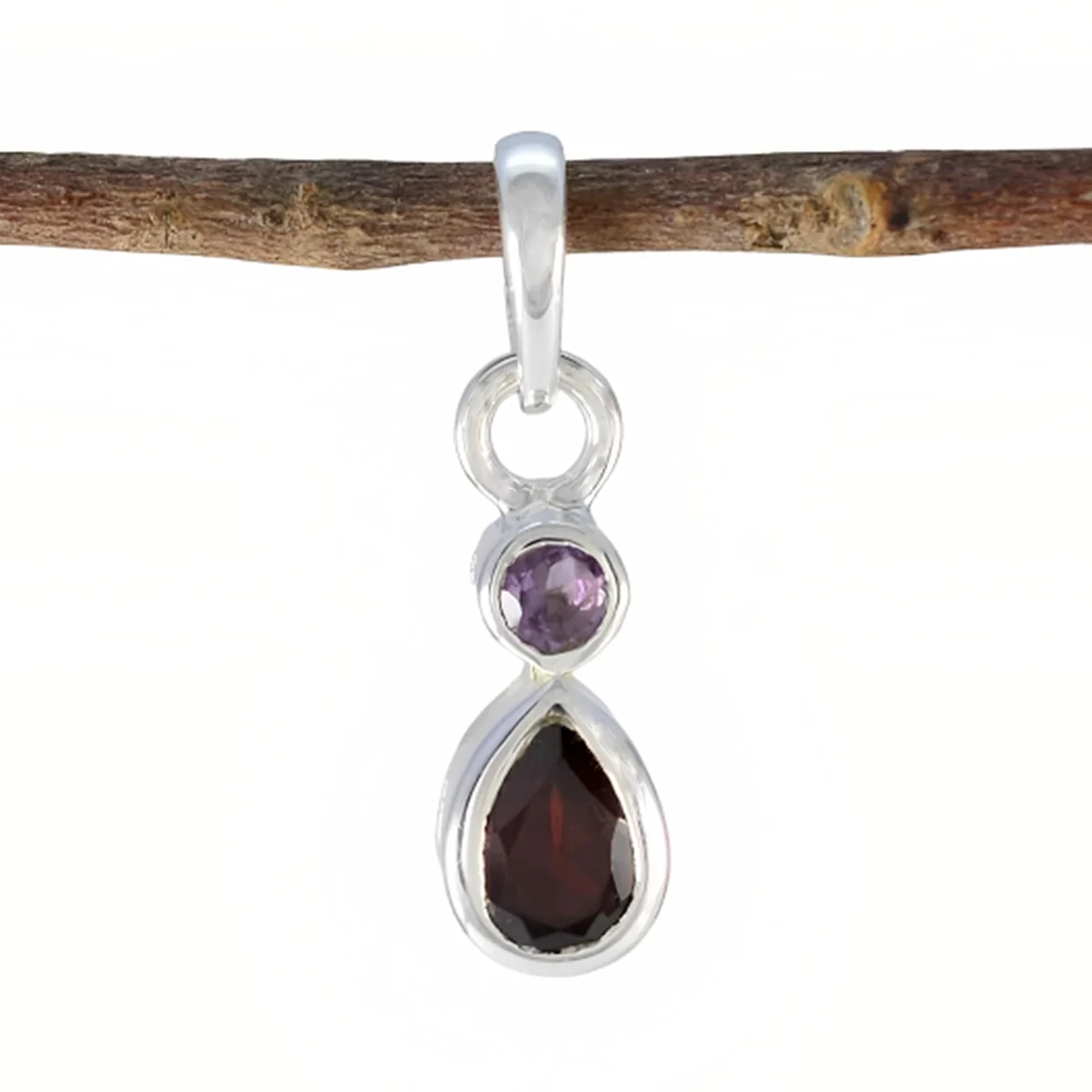Multi Stone Delicate Mexican 925 Silver Toi et Moi Lily Trendy multicolor Pendant Jewelry