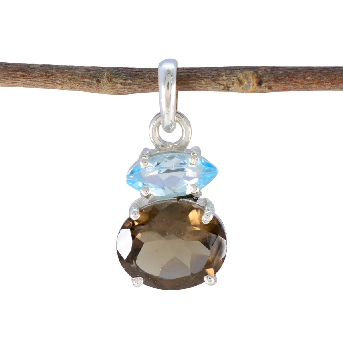 Multi Stone Delicate Russian Silver Toi et Moi Zoe Fairytale multicolor Pendant Jewelry