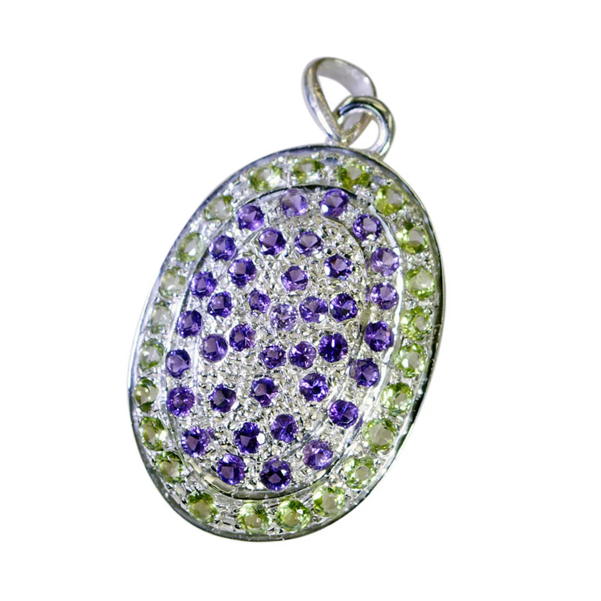 Multi Stone Edgy Middle Eastern Sterling Silver multiple Mathilde Feminine multicolor Pendant Jewellery - Image 3
