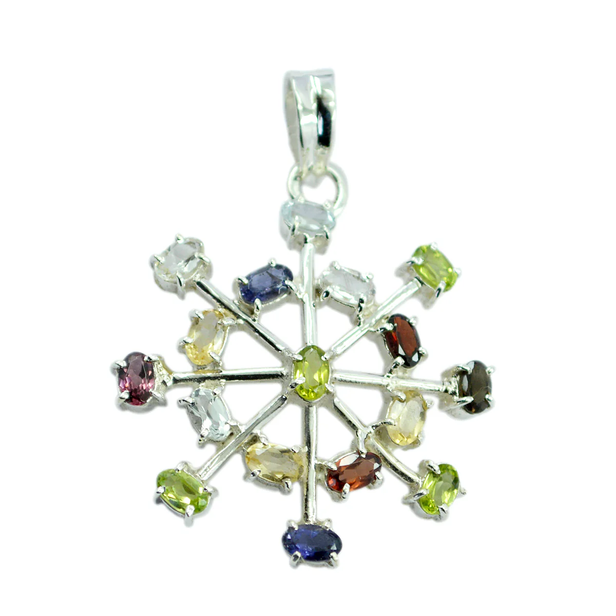 Multi Stone Eye-catching Latin American 92.5 Silver multiple Isabella wedding multicolor Pendant Jewellery - Image 2