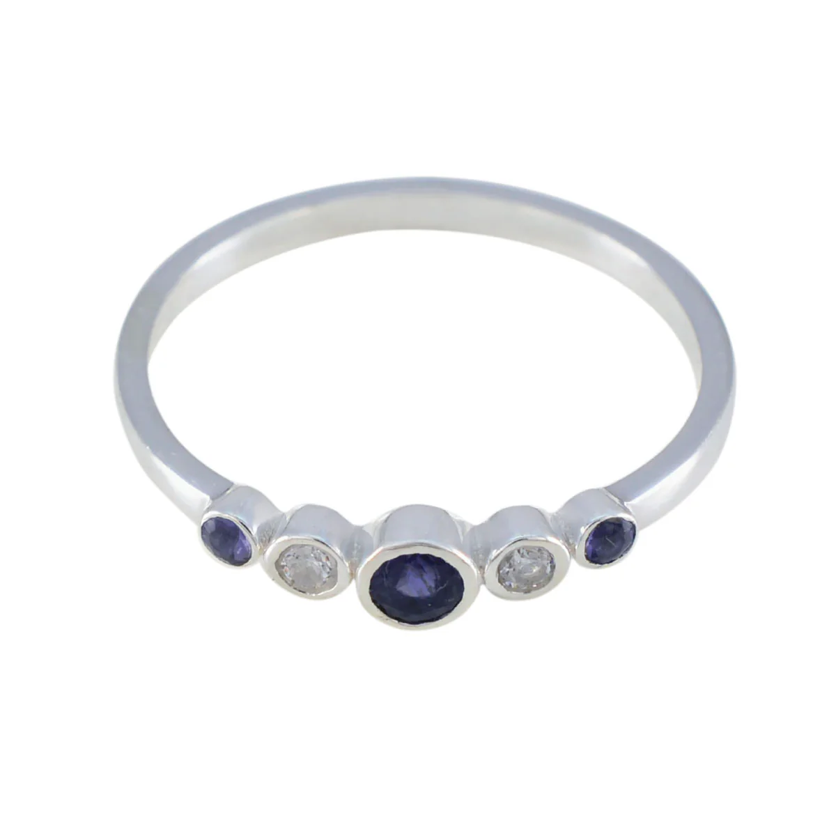 Multi Stone Penta Turkish 92.5 Silver multicolor Gems Elegant Romantic Ring Jewellery