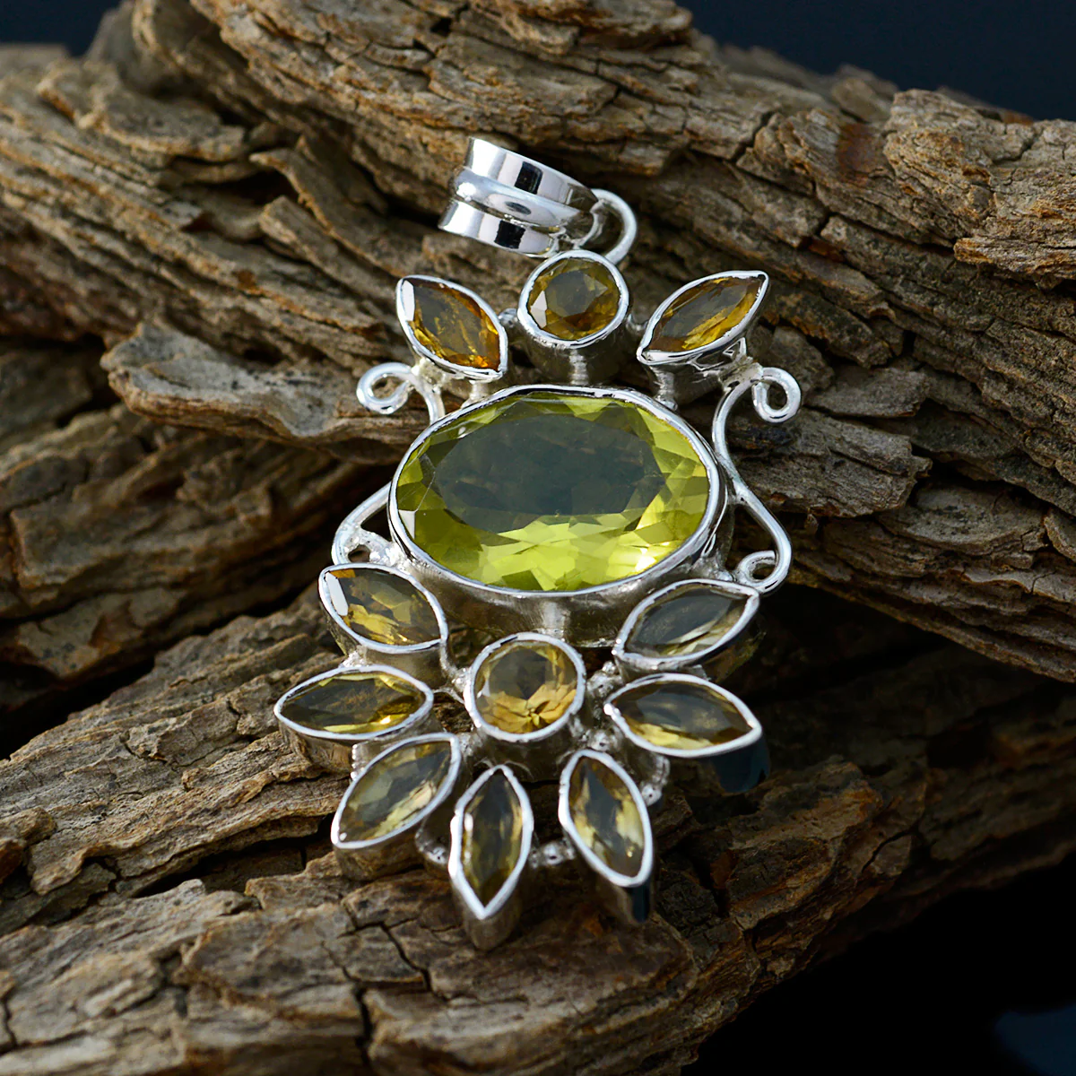 Multi Stone Statement Turkish Silver multiple Ines Glamorous multicolor Pendant Jewelry - Image 3