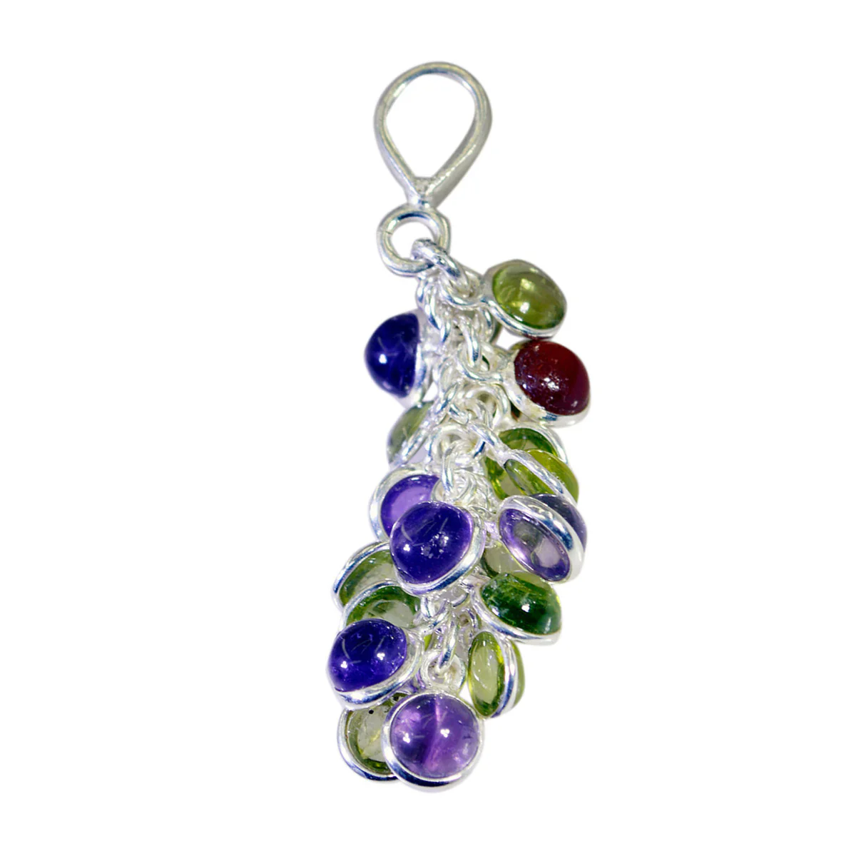 Multi Stone Tiny Mexican Sterling Silver multiple Katarina Sophisticated multicolor Pendant Jewellery