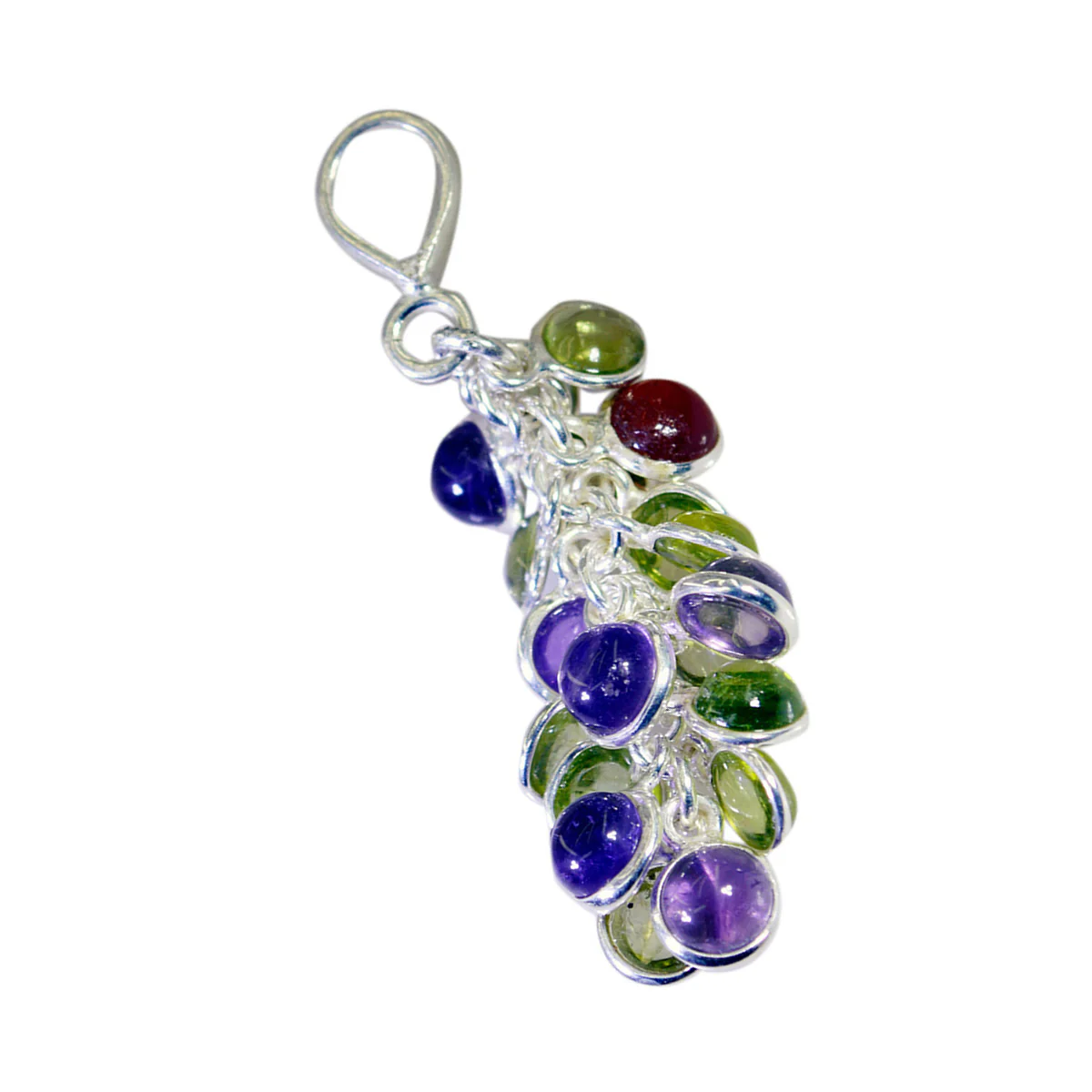 Multi Stone Tiny Mexican Sterling Silver multiple Katarina Sophisticated multicolor Pendant Jewellery - Image 2