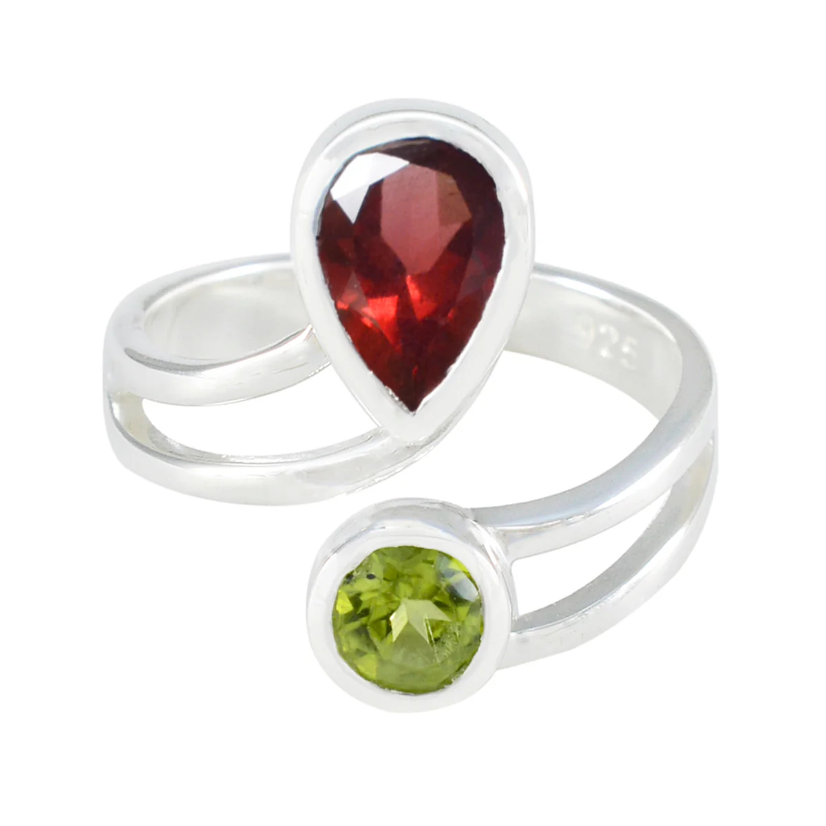 Multi Stone Toi et Moi Moroccan Sterling Silver multicolor Gems Tiny Modern Ring Jewellery