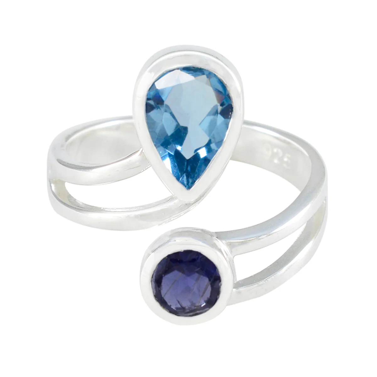 Multi Stone Toi et Moi Russian 925 Silver multicolor Gems Tiny Artisan Ring Jewellery