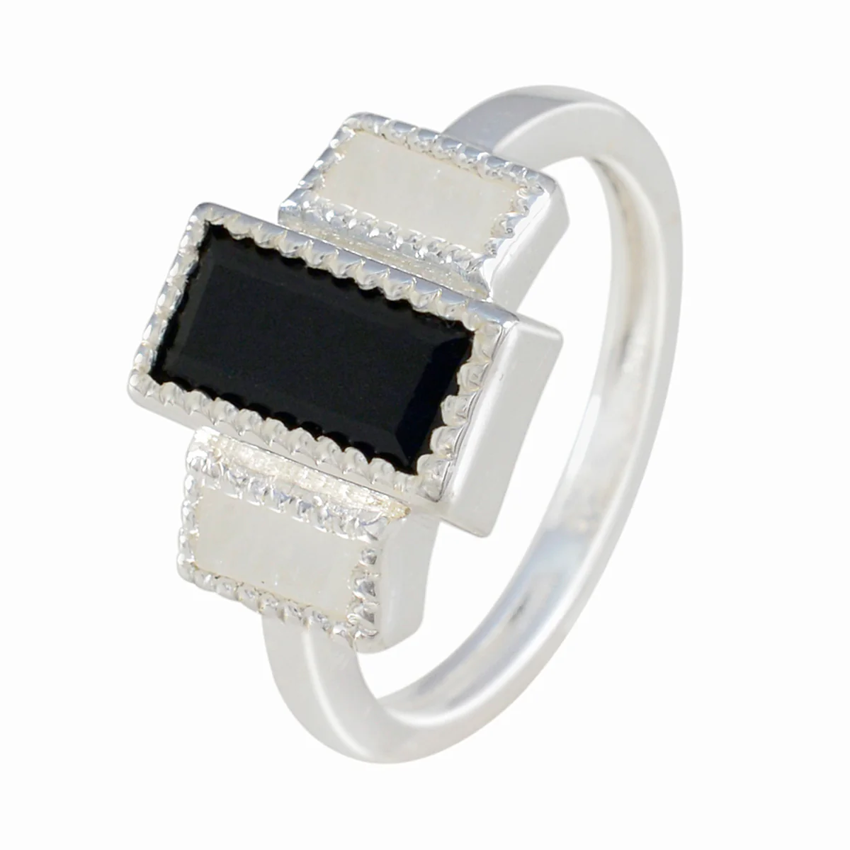 Multi Stone Trilogy Russian 925 Silver multicolor Gems Featherlight Feminine Ring Jewellery - Image 2