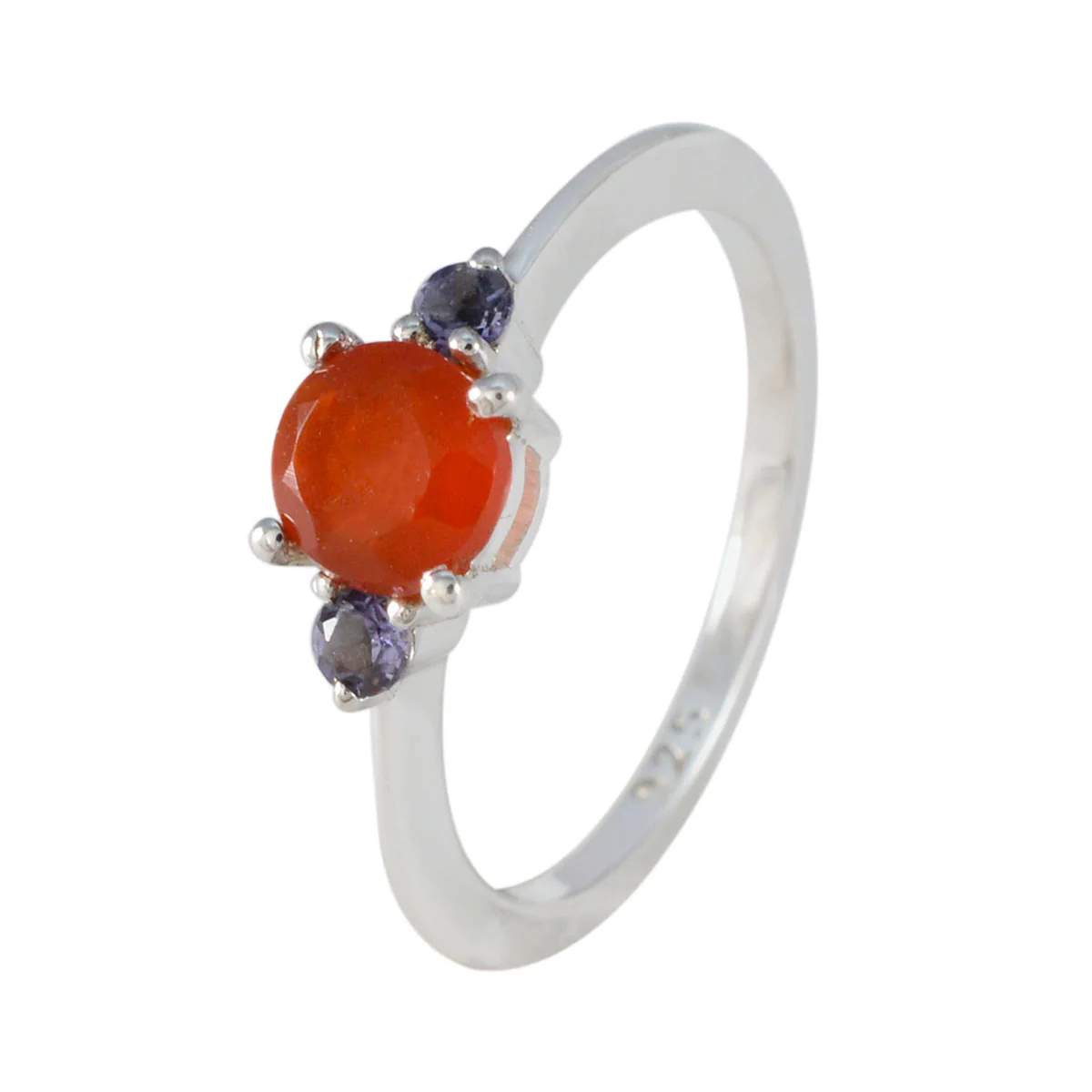 Multi Stone Trilogy Turkish Silver multicolor Gemstone Elegant  Fairytale Ring Jewelry - Image 2