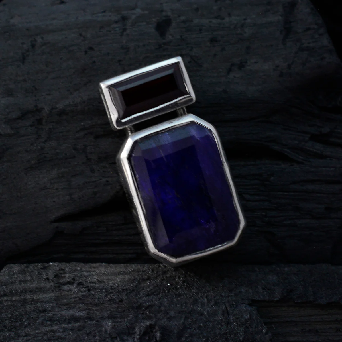 Multi Stone Whisper-thin Mexican 92.5 Silver Toi et Moi Andrea Modern multicolor Pendant Jewellery - Image 3