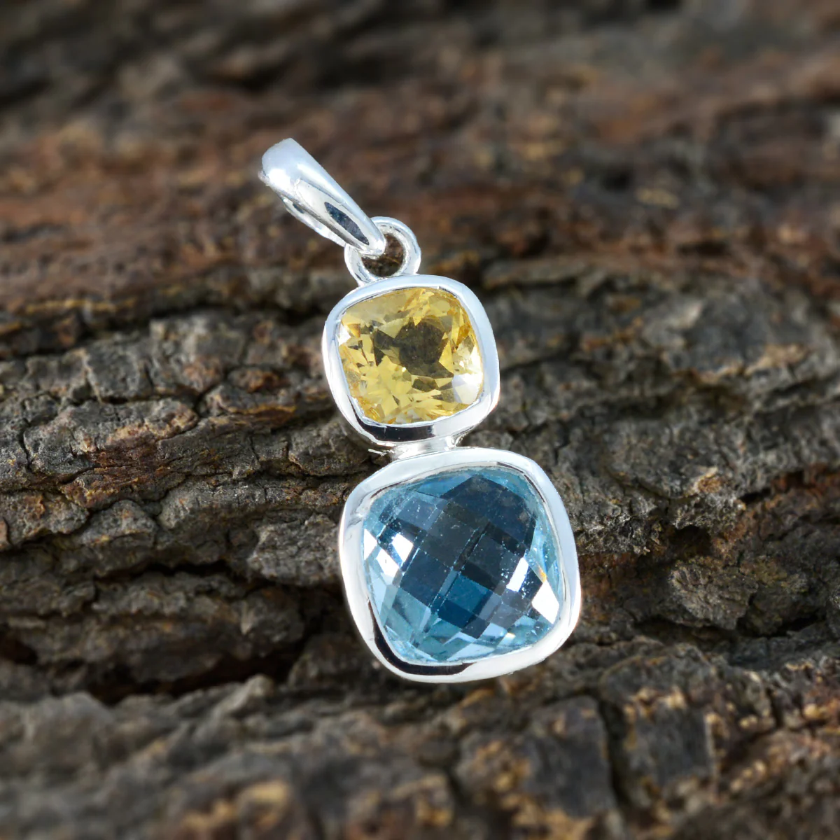 Multi Stone Whisper-thin Mexican Silver Toi et Moi Tereza wedding multicolor Pendant Jewelry - Image 3