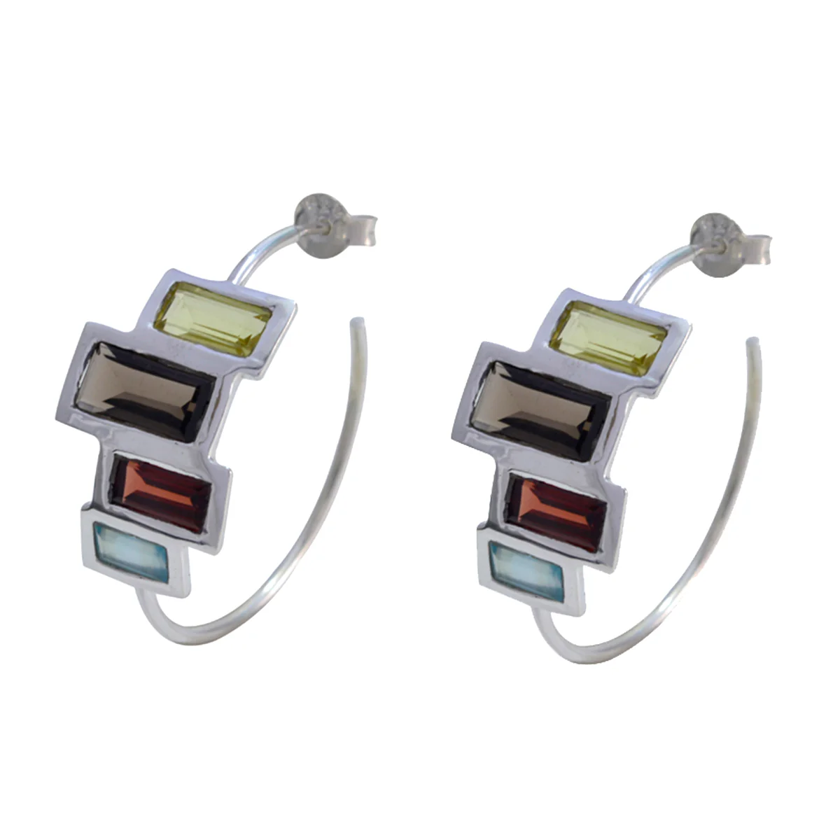 Multi Turkish Daniela multiple Stud multicolor 925 Sterling Silver Earring