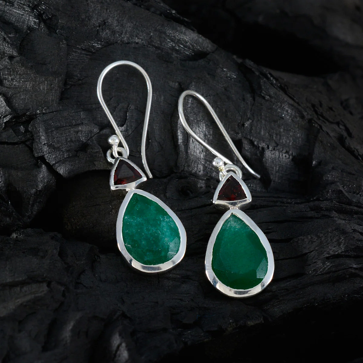 Multi Turkish Dayana Toi et Moi Dangle multicolor Sterling Silver Earring - Image 2