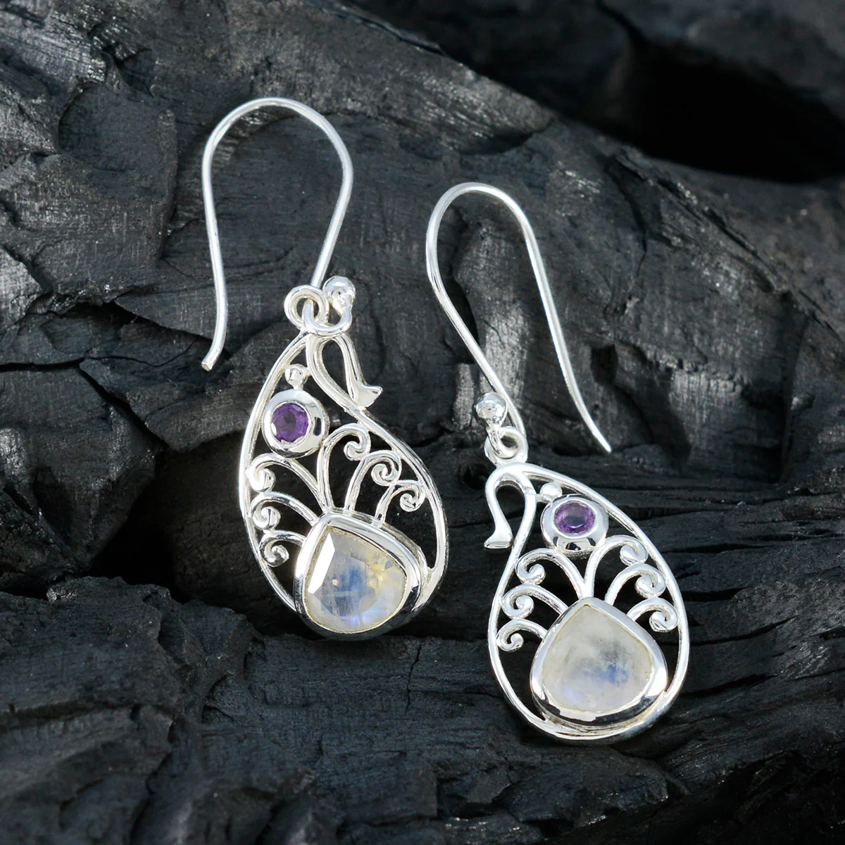 Multi Turkish Eva multiple Dangle multicolor 925 Silver Earring - Image 3