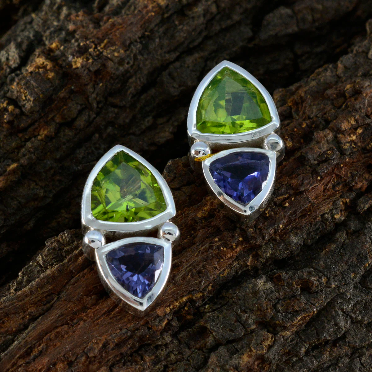 Multi Turkish Renata Toi et Moi Stud multicolor 92.5 Silver Earring - Image 3