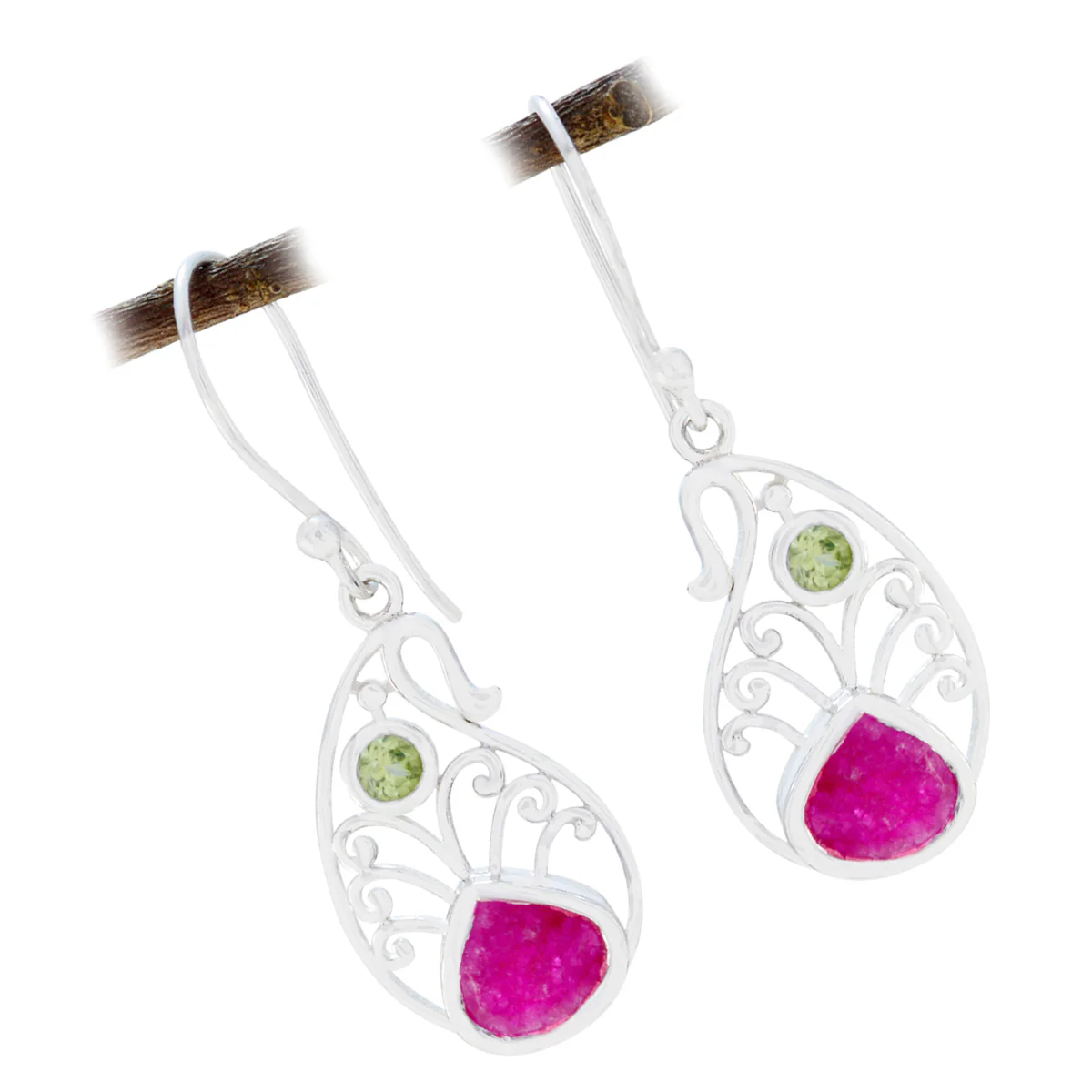 Multi Turkish Zoey multiple Dangle multicolor 925 Sterling Silver Earring - Image 3