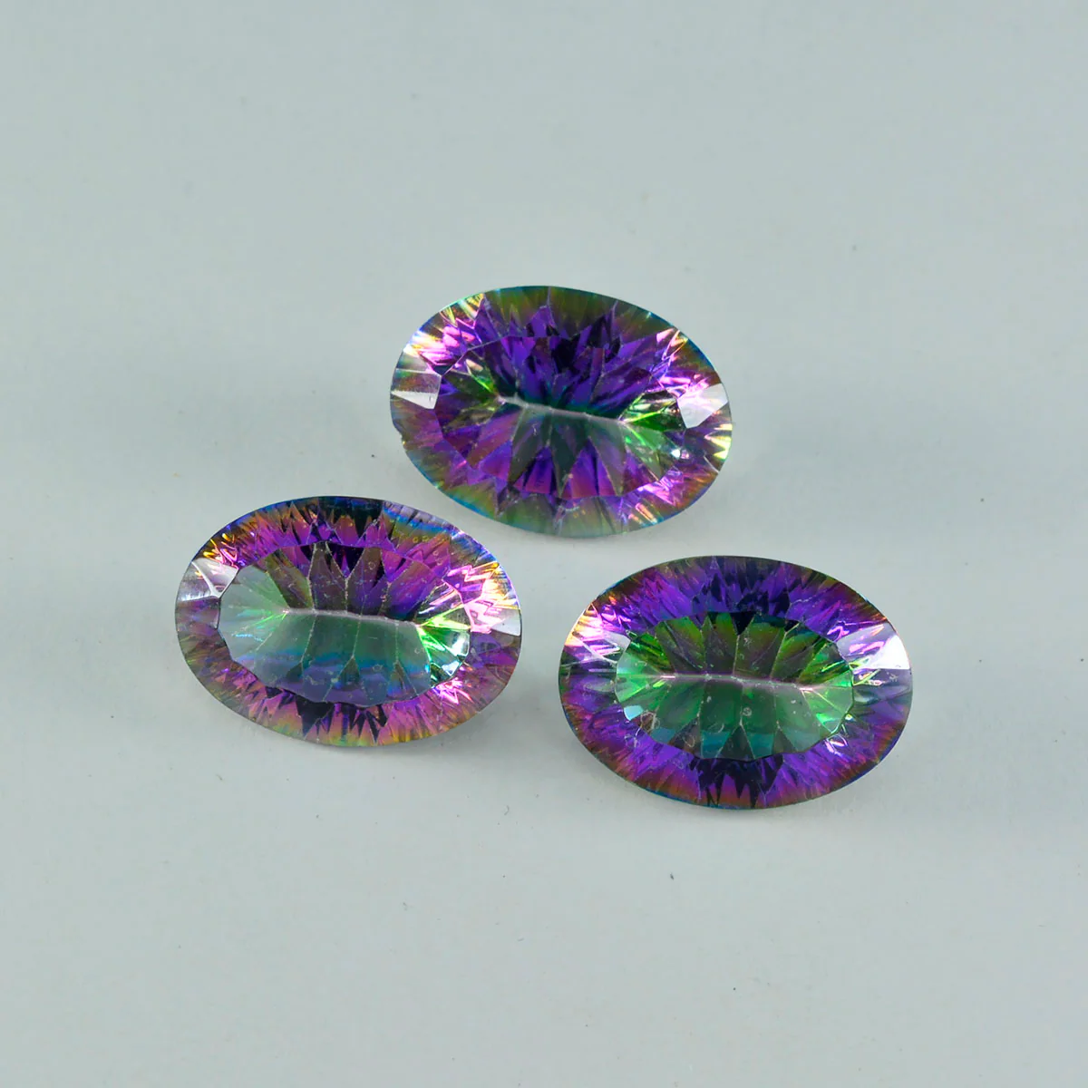 Mystic Quartz 1PC Chunky 12x16 MM Oval Faceted Multicolor Fine Semi Precious Gems - Image 3