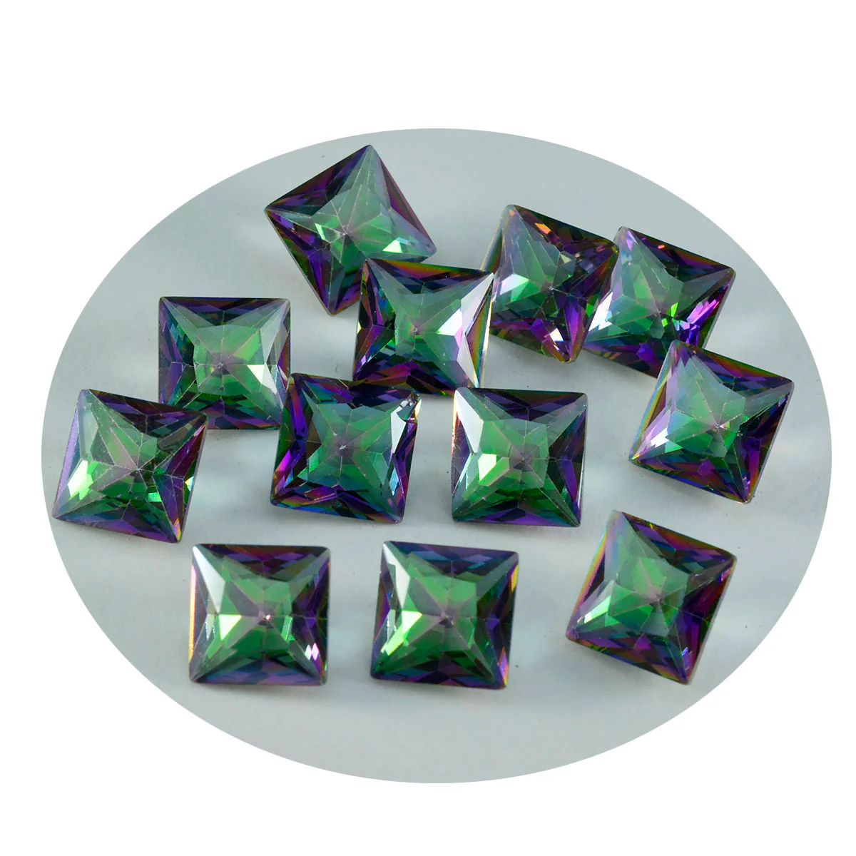 Mystic Quartz 1PC Chunky 16x16 MM Square Faceted Multicolor Pure Semi Precious Loose Gems - Image 2
