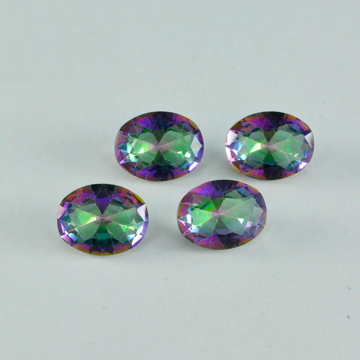 Mystic Quartz 1PC Large 10x12 MM Oval Faceted Multicolor Lustrous Semi Precious Loose Gemstone