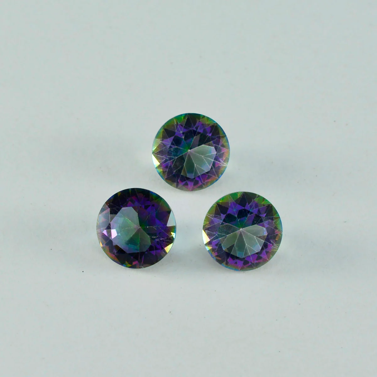 Mystic Quartz 1PC Large 11x11 MM Round Faceted Multicolor Fine Semi Precious Gems - Image 3