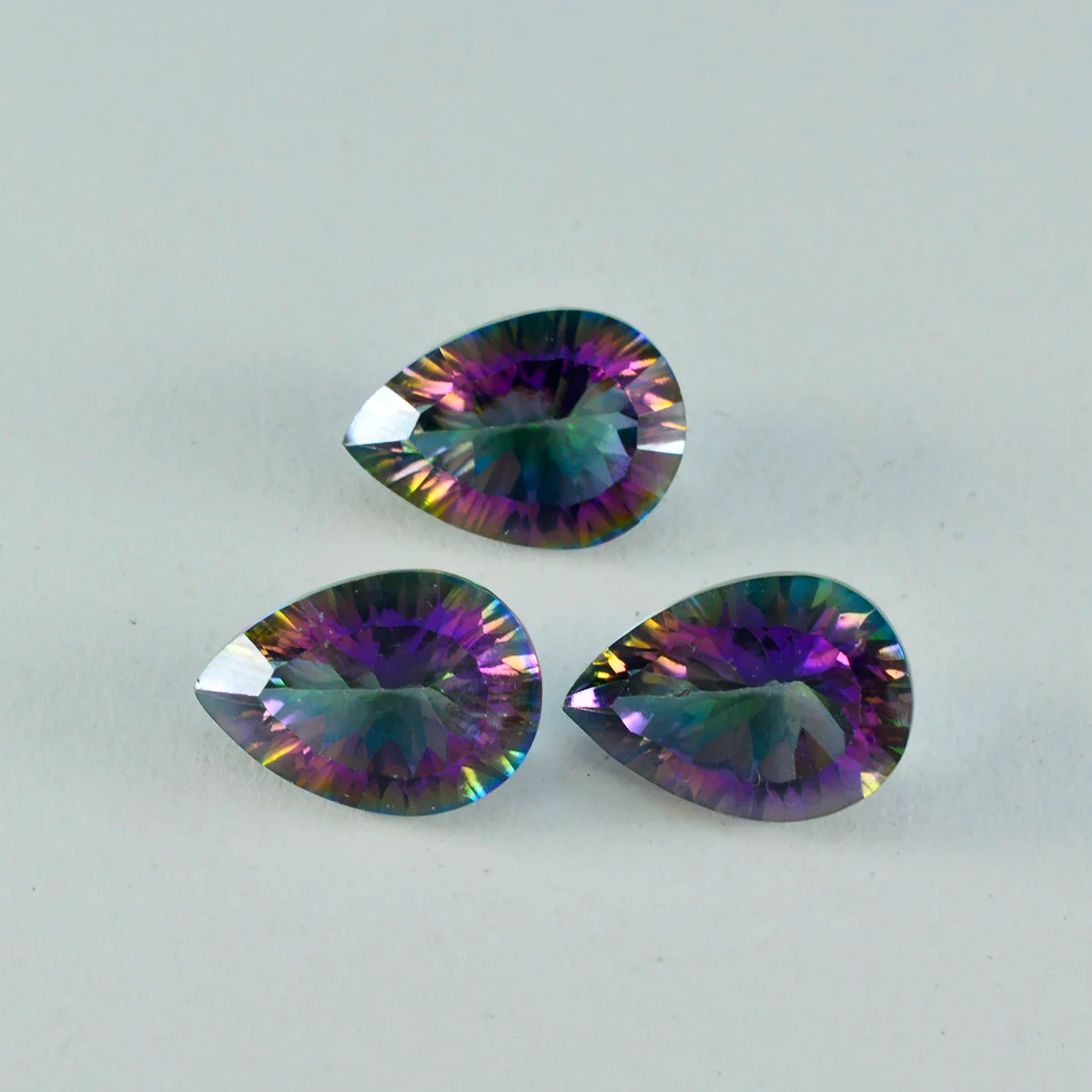 Mystic Quartz 1PC Large 8x12 MM Pear Faceted Multicolor Brilliant Semi Precious Loose Gemstones