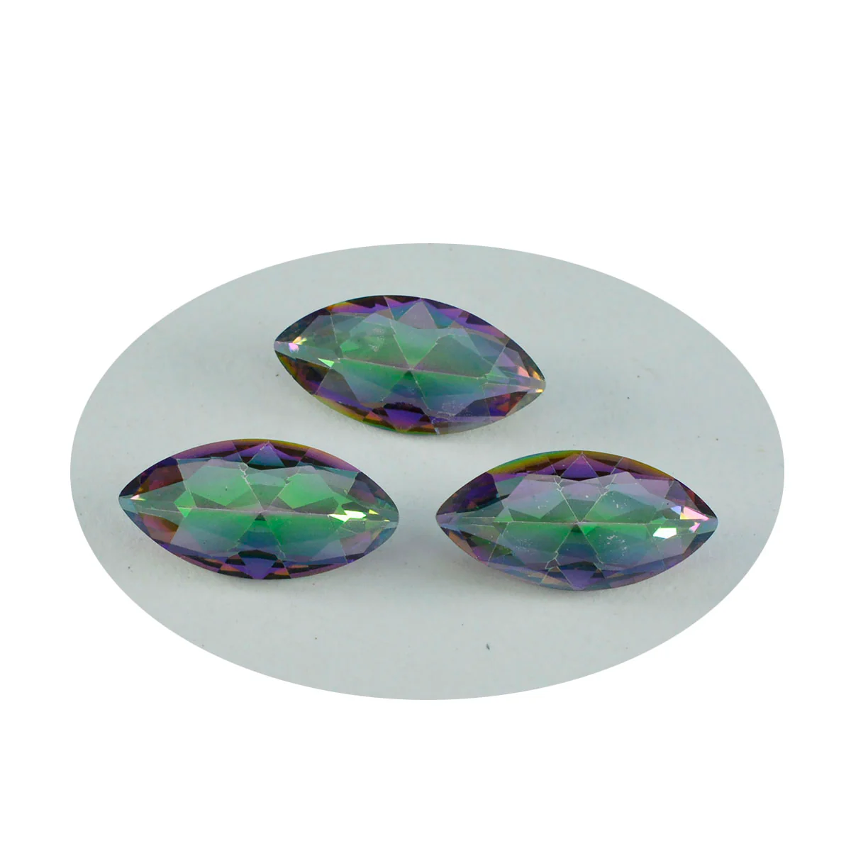 Mystic Quartz 1PC Medium 7x14 MM Marquise Faceted Multicolor Lustrous Semi Precious Gems