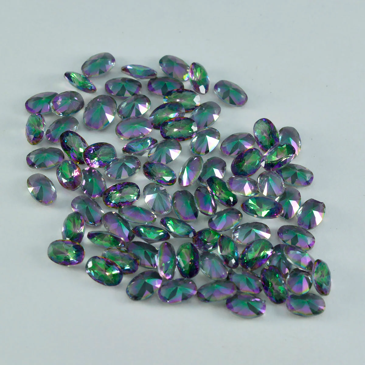 Mystic Quartz 1PC Small 6x8 MM Oval Faceted Multicolor Pure Semi Precious Loose Gemstones - Image 4
