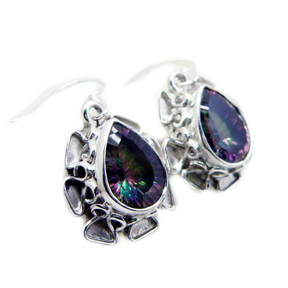 Mystic Quartz African Emi multiple Dangle multicolor Sterling Silver Earring - Image 2