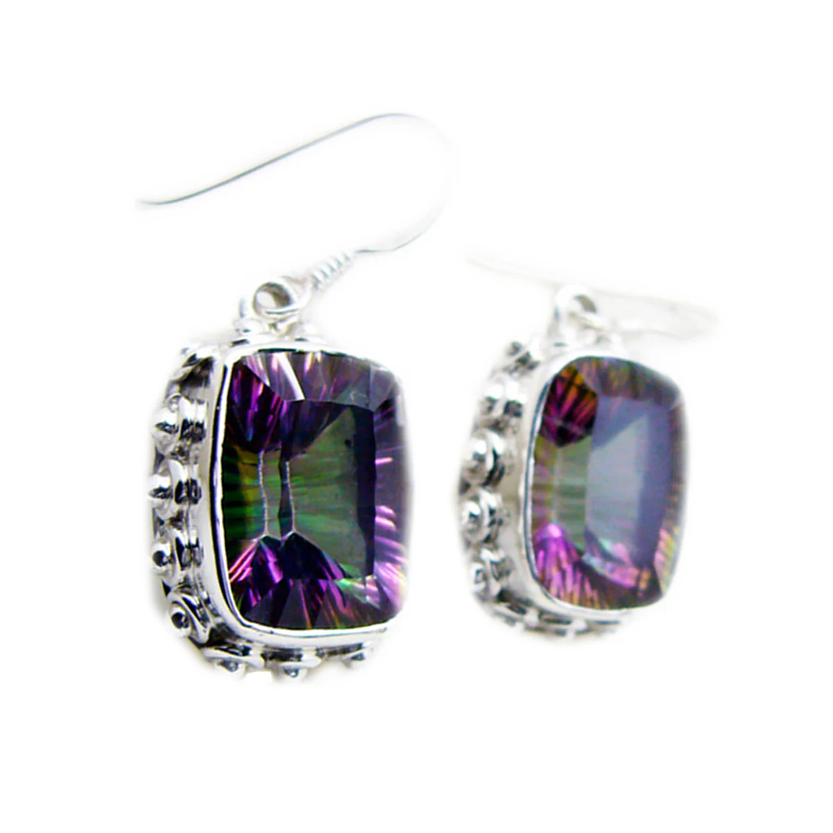 Mystic Quartz Australian Zoe multiple Dangle multicolor Silver Earring