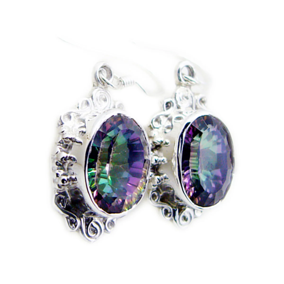 Mystic Quartz French Min-seo multiple Dangle multicolor Sterling Silver Earring