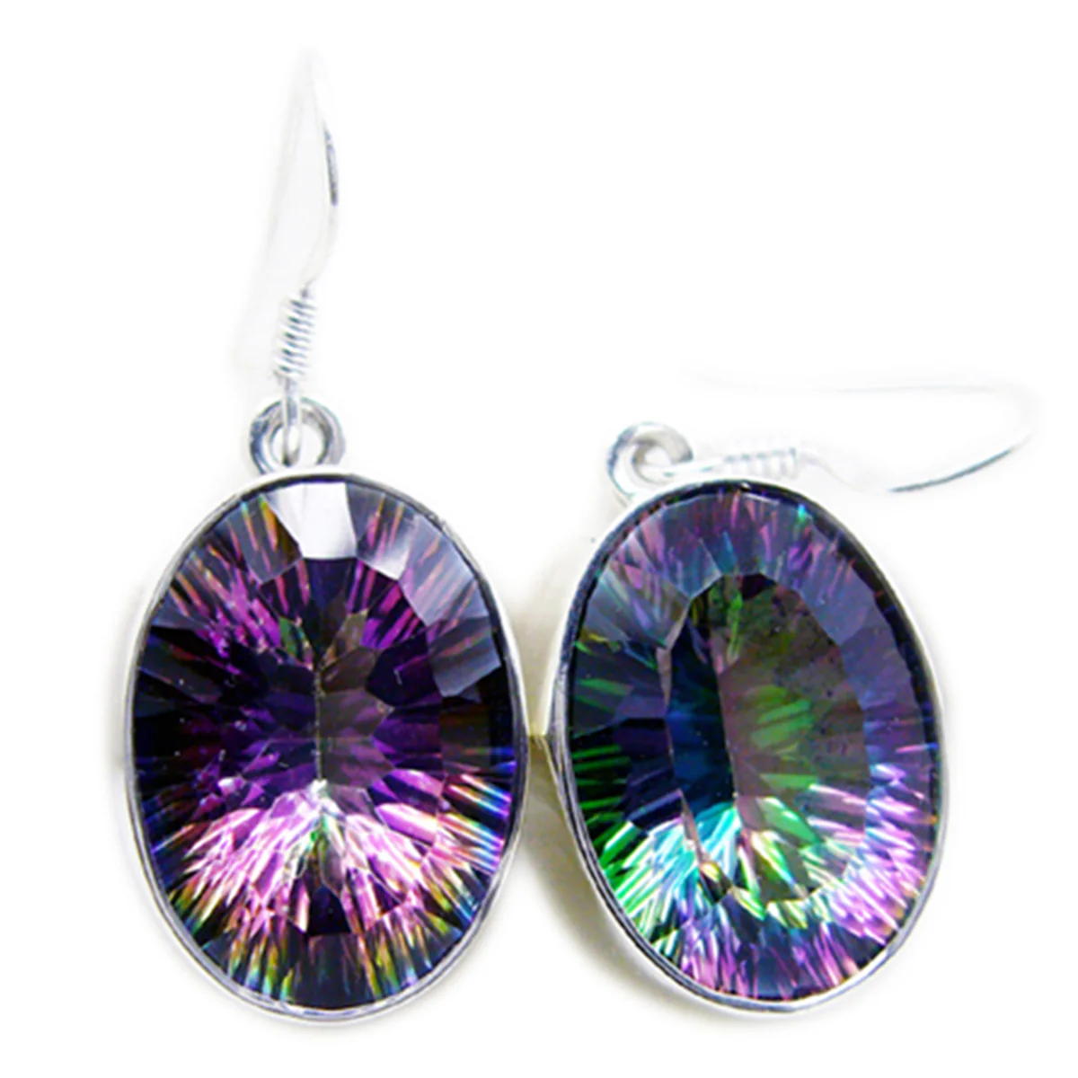 Mystic Quartz German Andrea multiple Dangle multicolor 92.5 Silver Earring
