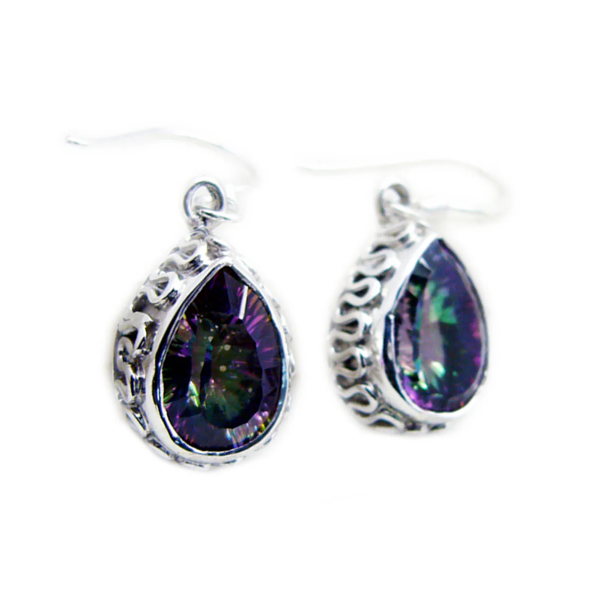 Mystic Quartz Korean Hina multiple Dangle multicolor Sterling Silver Earring