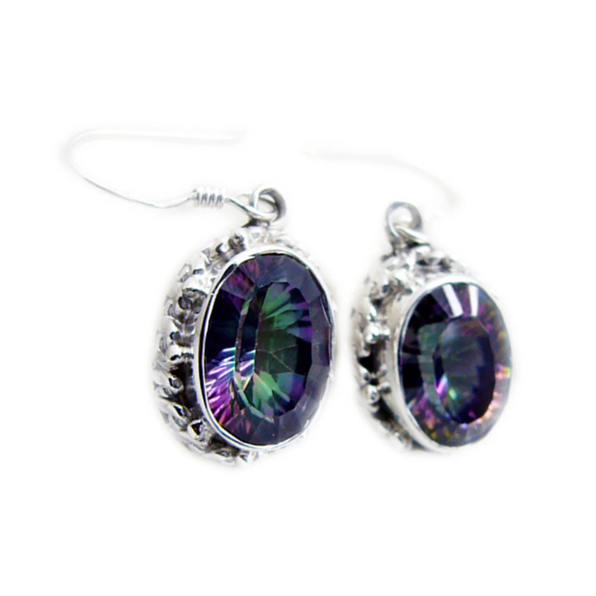 Mystic Quartz Middle Eastern Yuki multiple Dangle multicolor 925 Silver Earring
