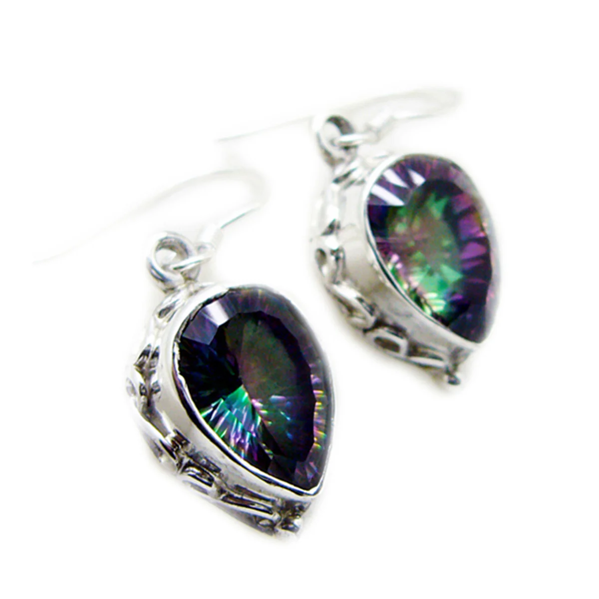 Mystic Quartz Moroccan Ha-eun multiple Dangle multicolor 92.5 Silver Earring - Image 2