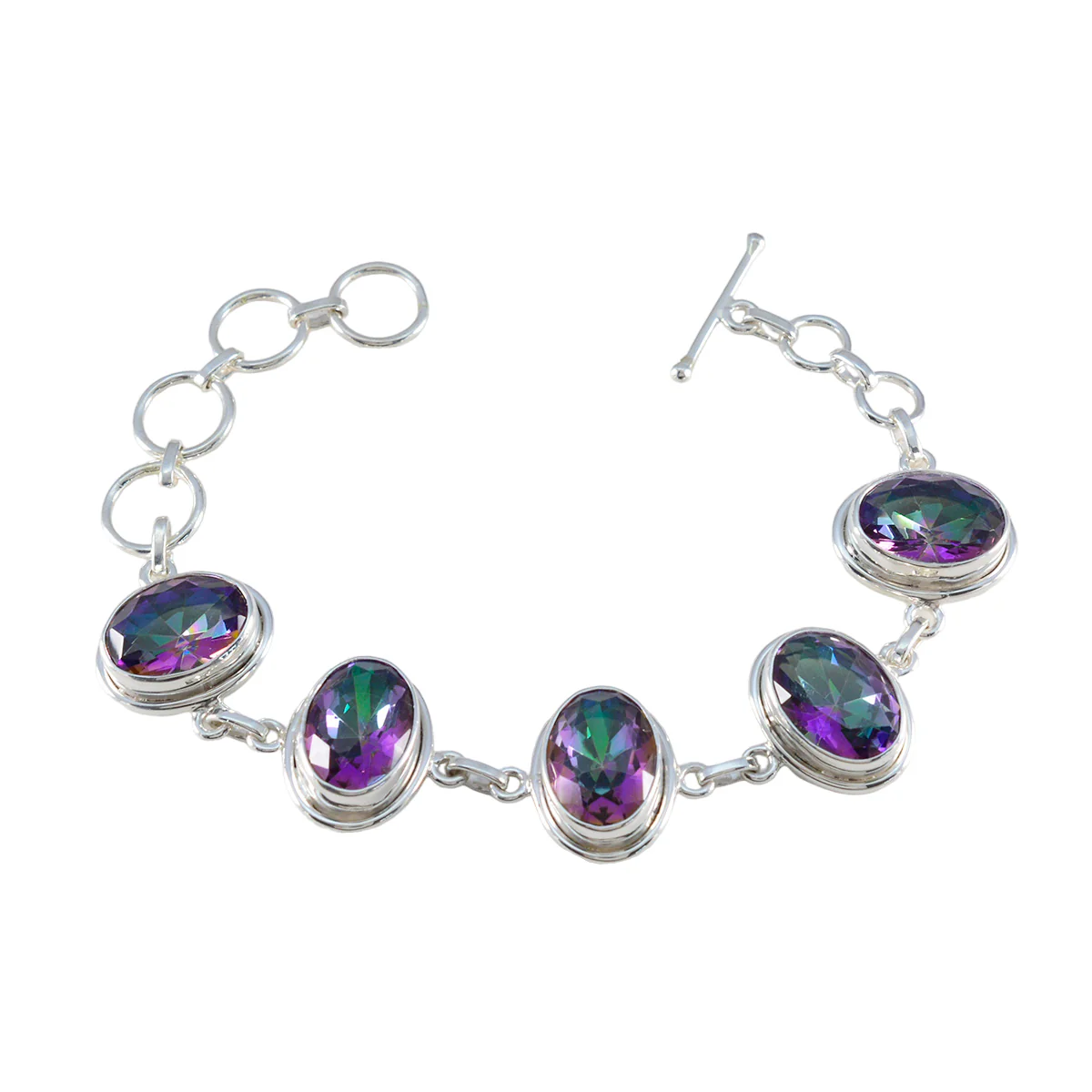 Mystic Quartz Pride CSD Berlin Classic Multi 925 Silver Links Bracelet