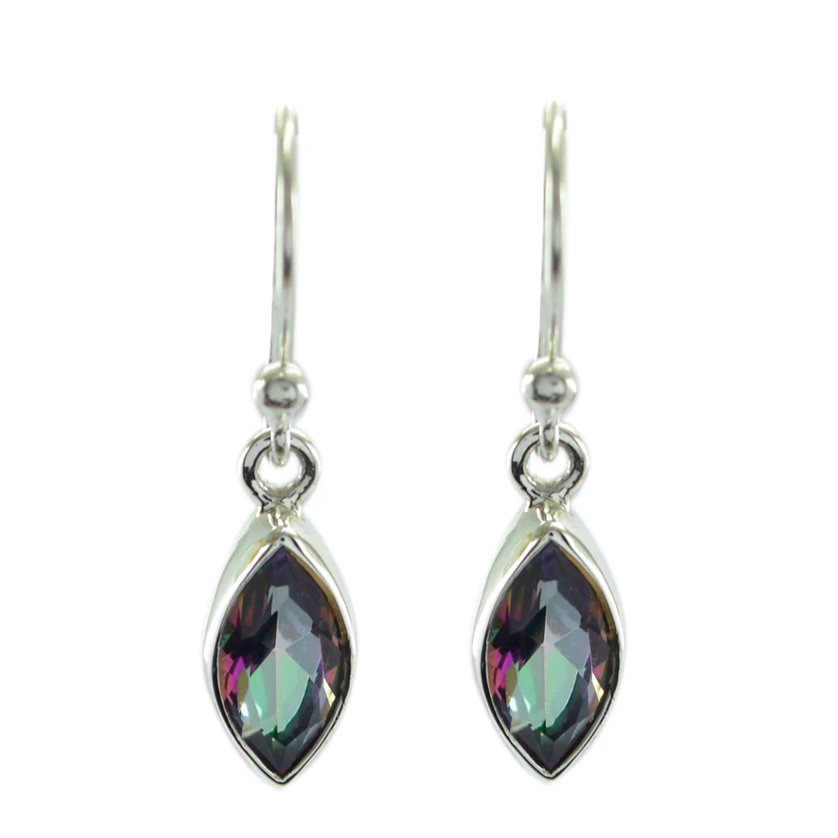 Mystic Quartz Russian Skylar multiple Dangle multicolor Sterling Silver Earring